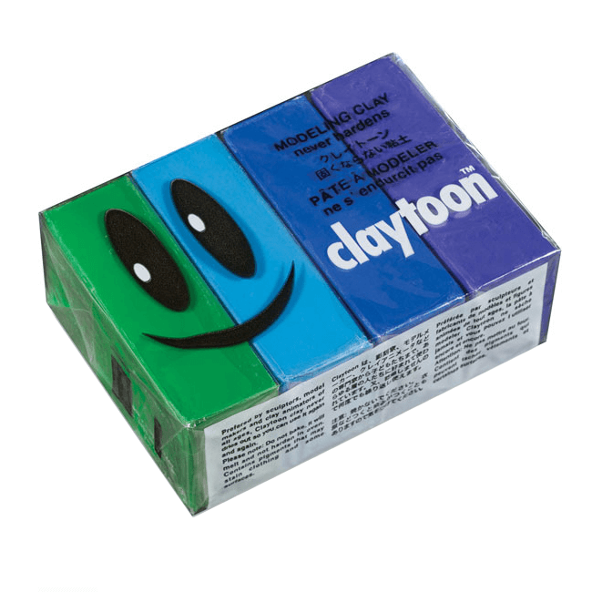 Van Aken Claytoon (Plastilina que no Endurece) - 1Lb (453g) - Set de 4 Colores (Cool)