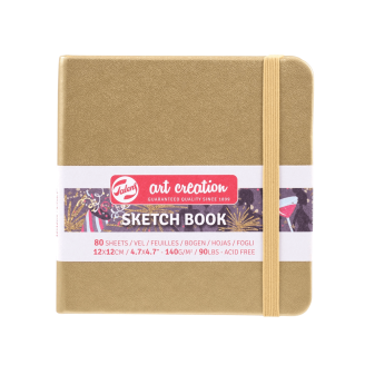 Royal Talens Art Creation Sketch Book Libreta Papel crema 12 X 12cm 140G 80Hjs - Dorado