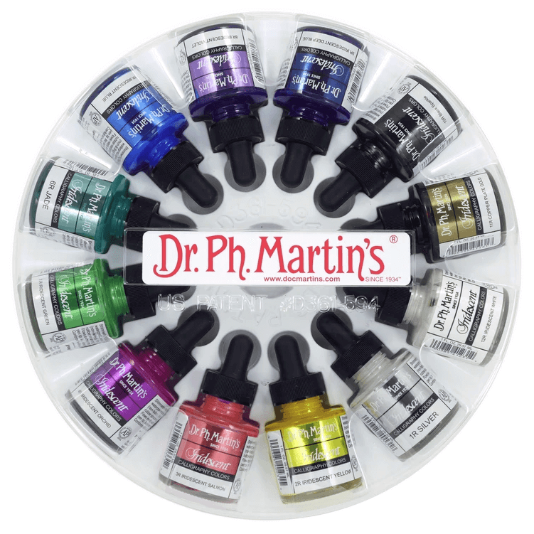 Dr. Ph. Martin's Iridescent Calligraphy Colors 30ml - Set 1 (12 Colores)