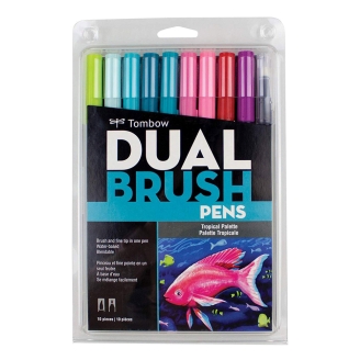 Tombow Dual Brush Pens Paleta Tropical - Set de 10 marcadores