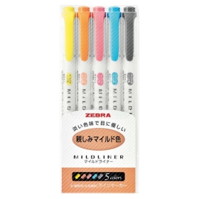  Zebra Mildliner Friendly Colors (WKT7-N-5C) - Set de 5 