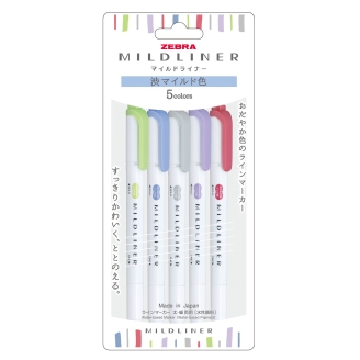  Zebra Mildliner Cool and Refined (WKT7-5C-NC-N) - Set de 5 