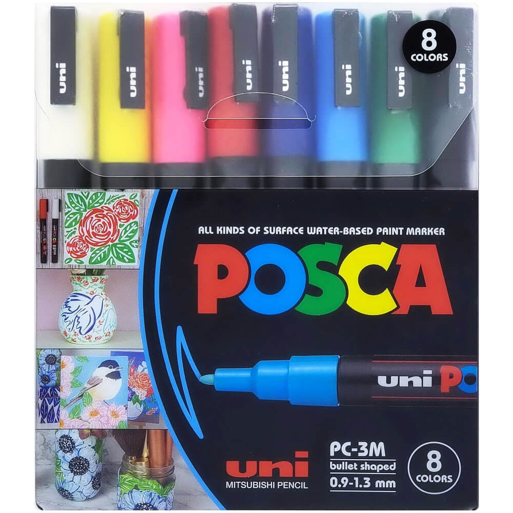 Posca PC-3M (0.9 - 1.3mm) - Set De 8 Colores