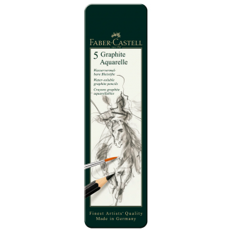 Faber-Castell Pitt Aquarelle Grafito Acuarelable- Set de 5 lápices